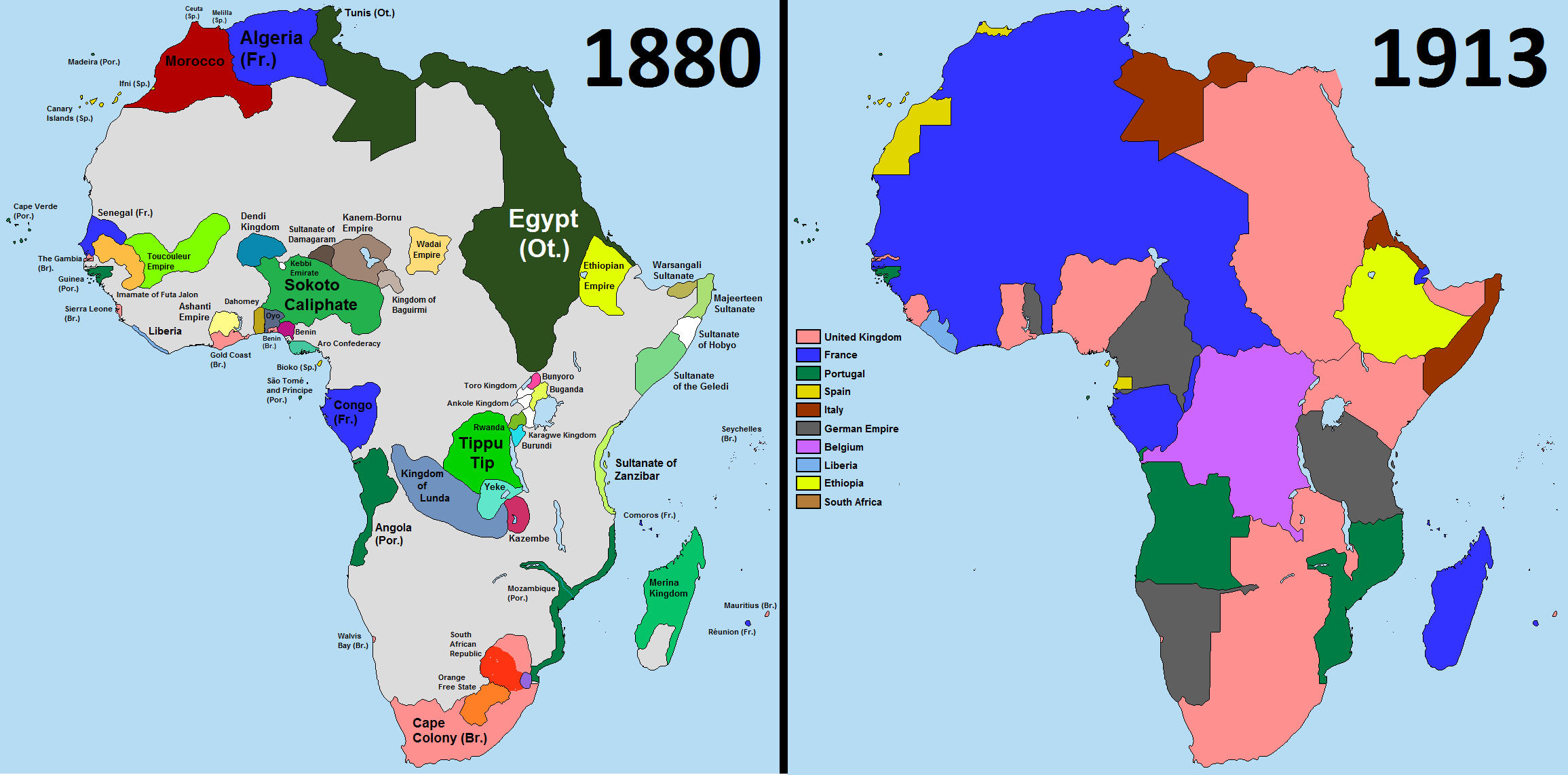 National sovereignty in Africa following the colonial claims made during the Berlin Conference of 1884-85 [11].